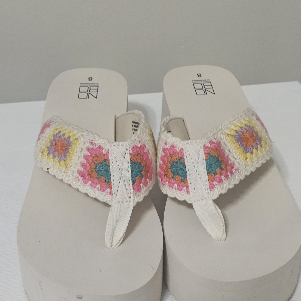 Colorful Crochet Platform Sandals